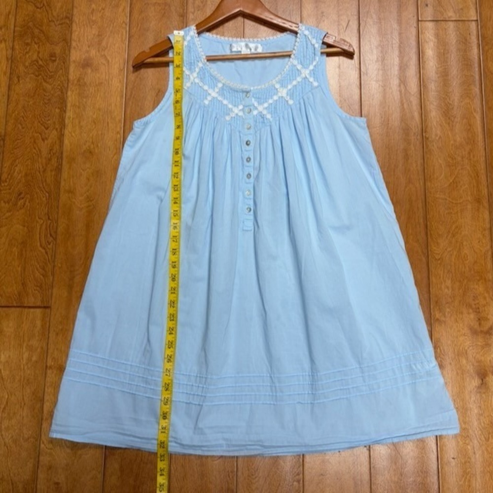 Eileen West Womens Cotton Ballet Nightgown Blue Lace Trim Cottagecore S Prairie - Picture 5 of 9